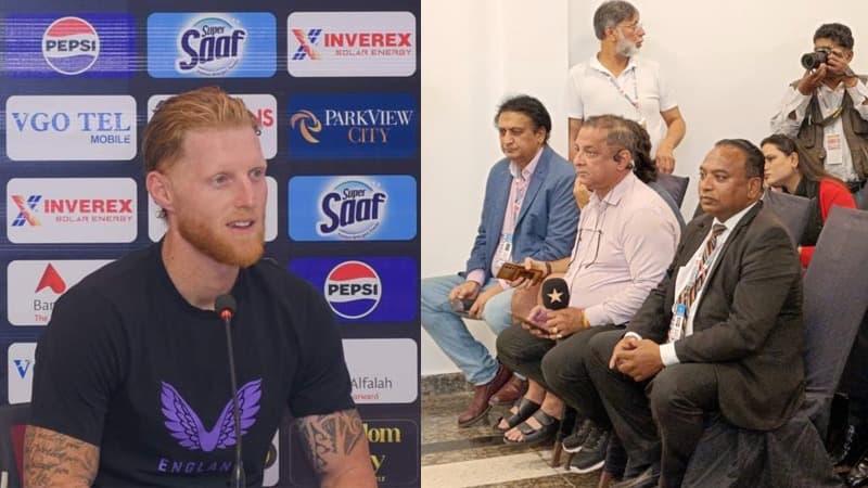 England captain Ben Stokes got into trouble during the press conference Rawalpindi انگلش کپتان بین اسٹوکس پریس کانفرنس کے دوران مشکل میں پڑگئے