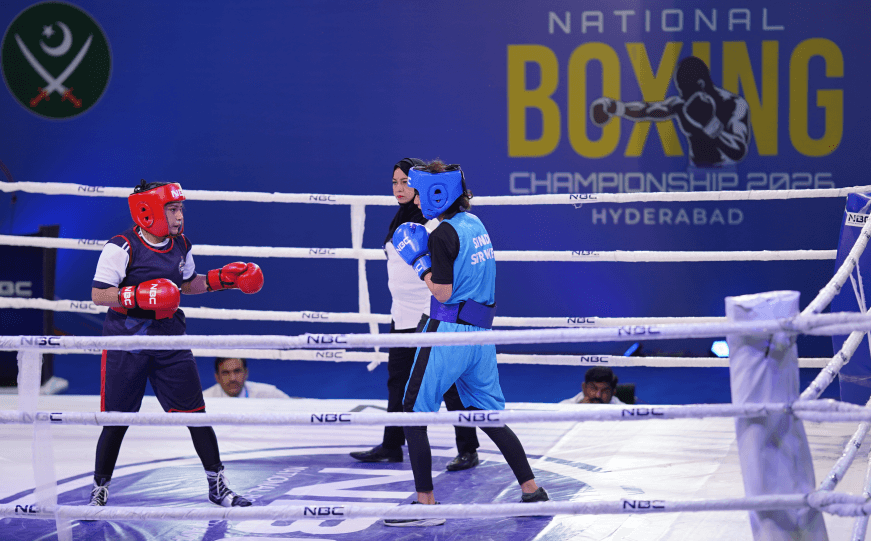 42 thrilling quarter-final bouts on the second day of National Boxing Championship, نیشنل باکسنگ چیمپئن شپ کے دوسرے دن 42 سنسنی خیز کوارٹر فائنل مقابلے , پنجاب تھنڈرز کے محمد جمیل نے کے پی لاینز کے مصطفی کو شکست دی