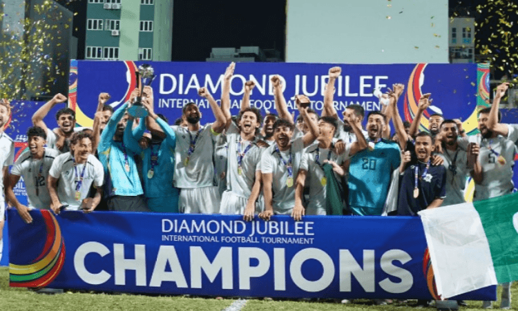 Diamond Jubilee International Football Tournament Maldives; Pakistan defeats Afghanistan in the finalڈائمنڈ جوبلی انٹرنیشنل ٹورنامنٹ مالدیپ ; فائنل میں پاکستان کی افغانستان کو شکست