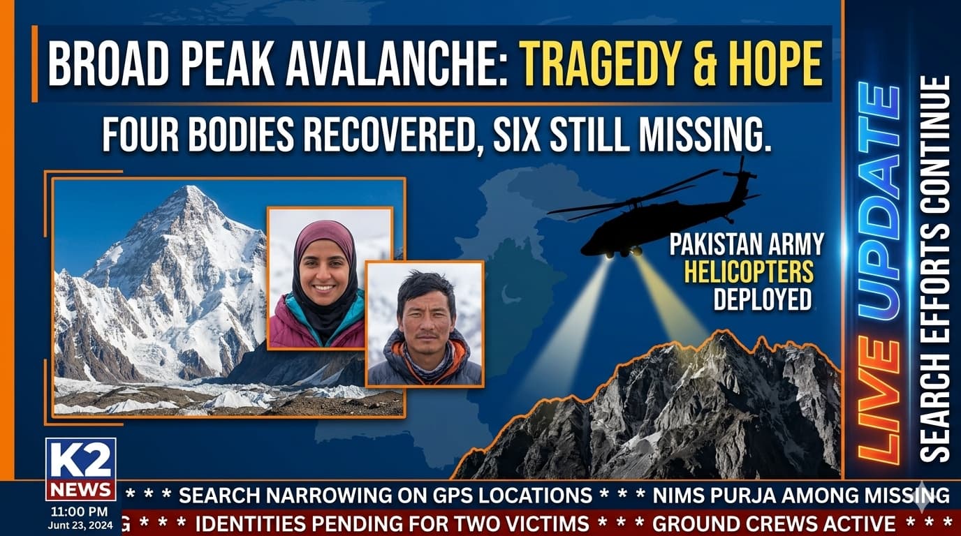 4 bodies recovered after 10 climbers go missing on Pakistani mountain, Broad Peak